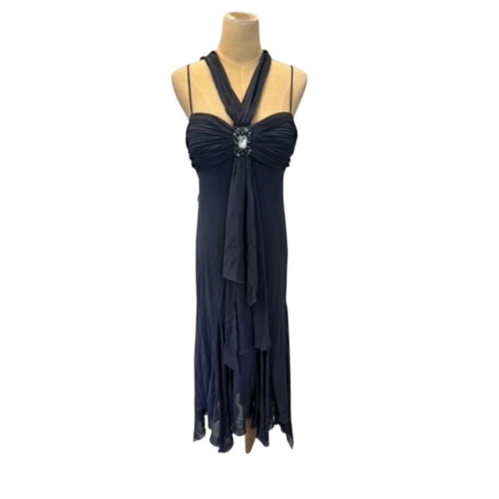 "CAMILLE LA VIE"‎ VNT Halter Dress SZ 10P Babydoll Fairy Bling Detail Loose Bead
